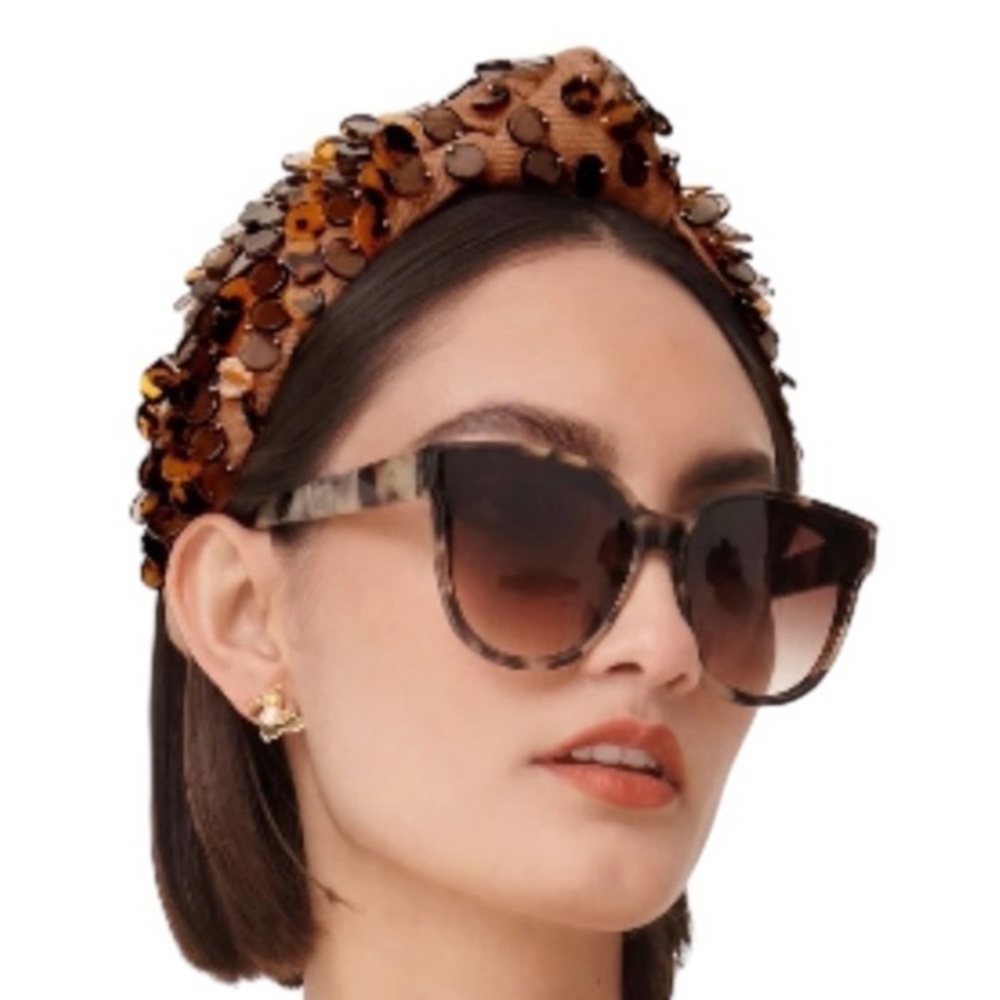Lele‎ Sadoughi Brooklyn Brown Oversized Tortoise Sunglasses